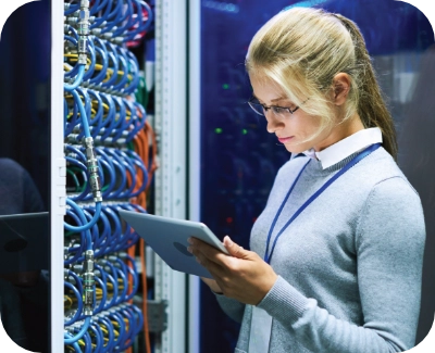 A server technician provisioning a dedicated server for a new customer