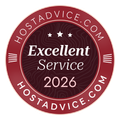 HostingAdvice.com 2026 Excellent Service Award 
