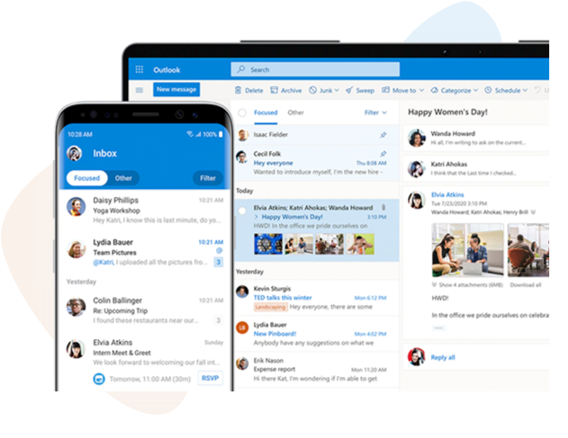 Una ilustración de la interfaz de usuario de Outlook