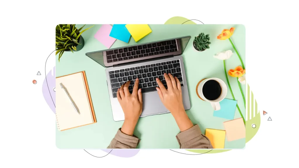 Person typing on a laptop