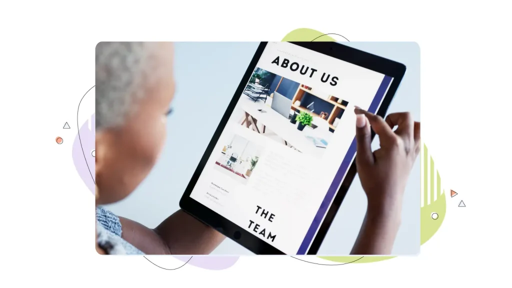 Woman looking at a tablet