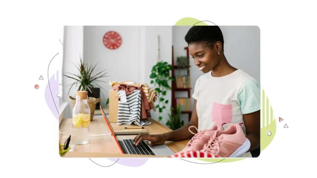 Woman working on her laptop