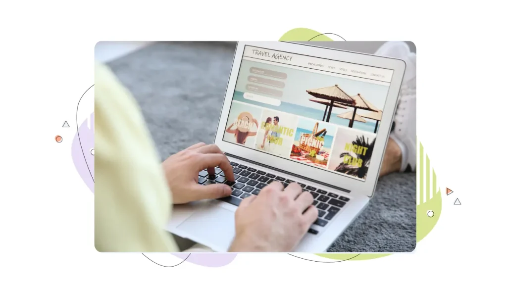 Person navigating a website 