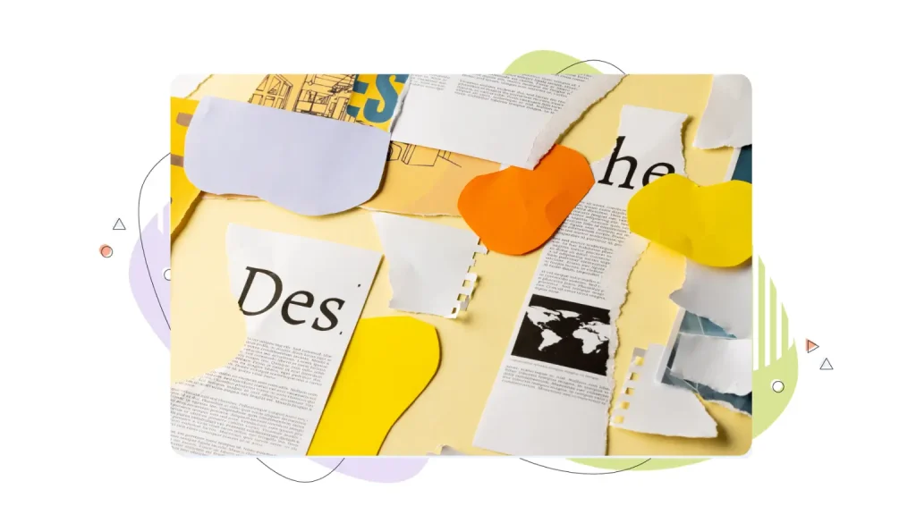 Different cut up newspapers