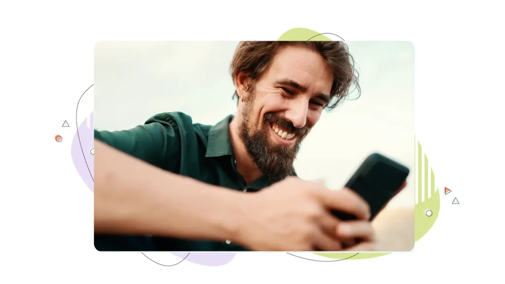 Man looking at a cellphone 