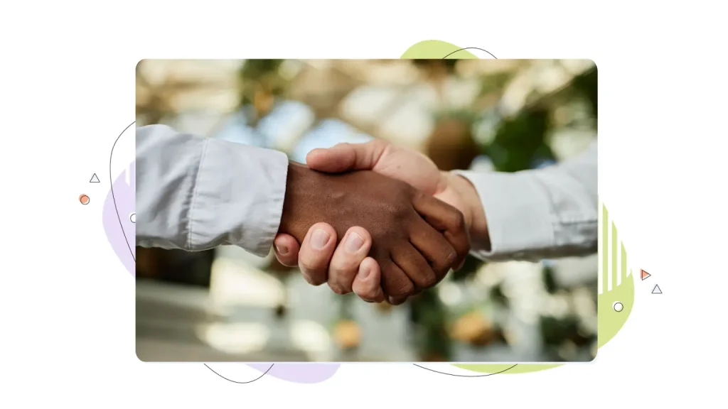 Two people shaking hands