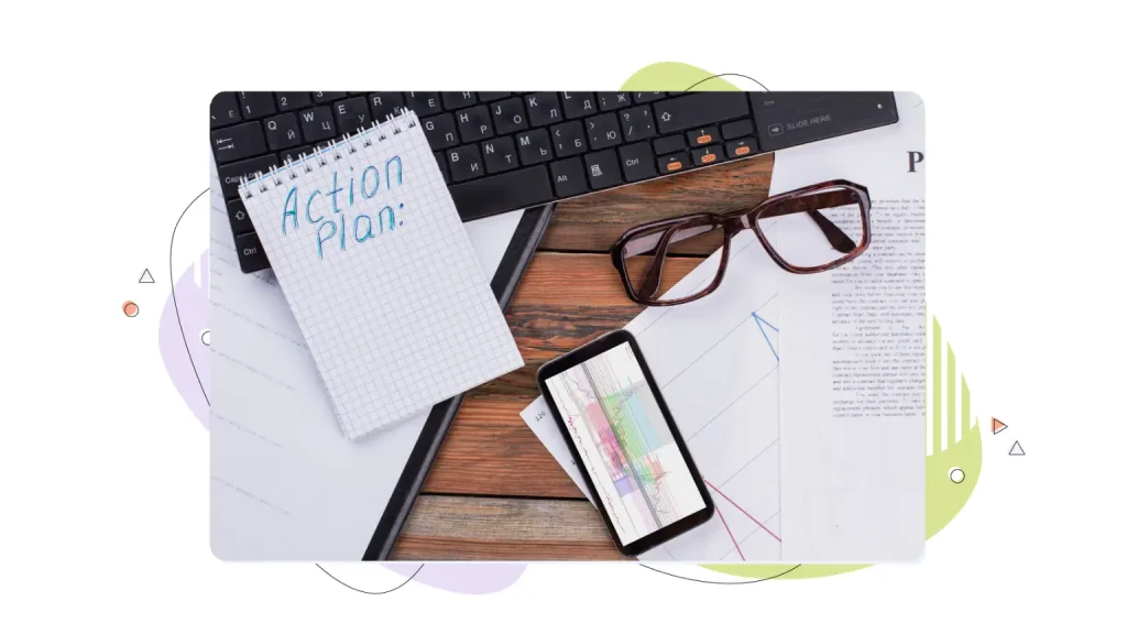 Action plan written on a notepad 