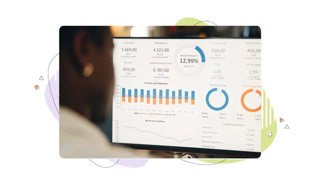 Person looking at industry baseline data 