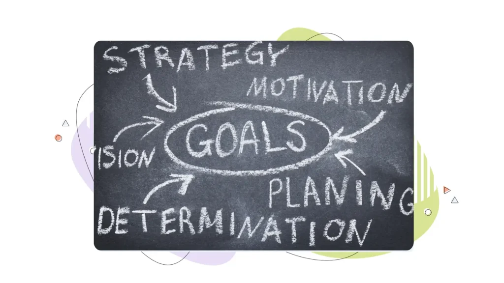 Goals written on black board