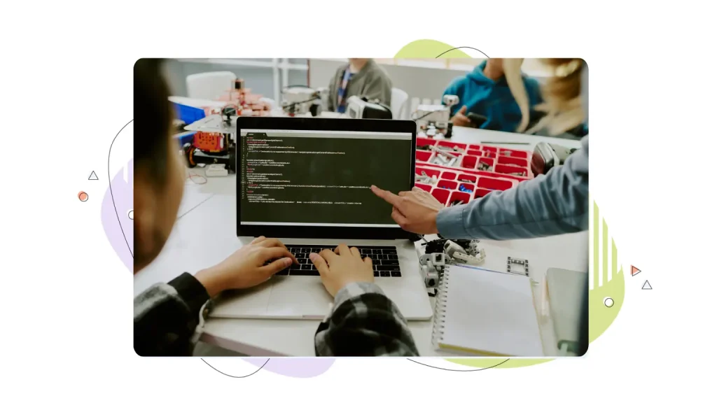 Person working at a laptop