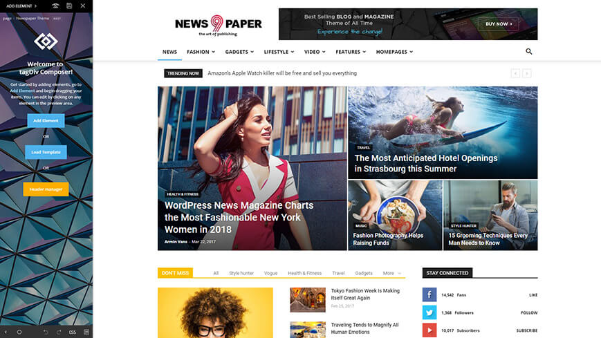 Newspaper theme’s features clearly shows that design flexibility is its greatest asset.