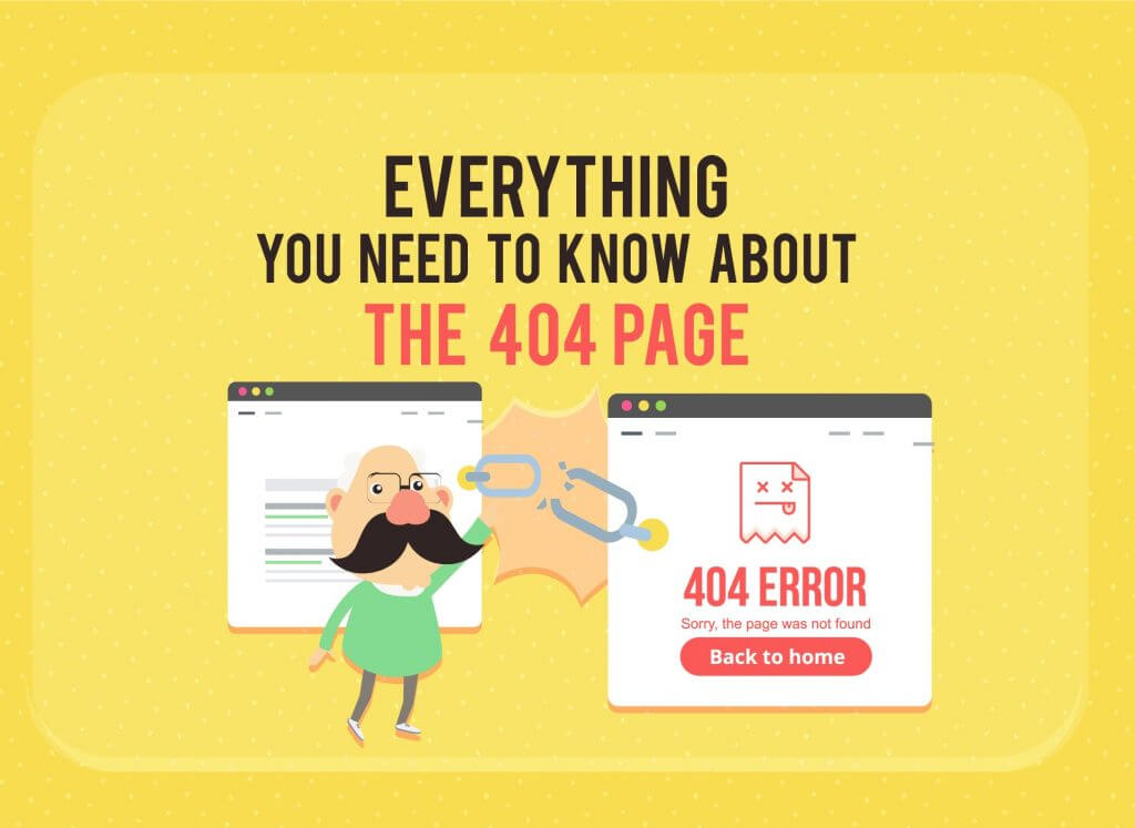 Header image for the infographic about the 404 error page