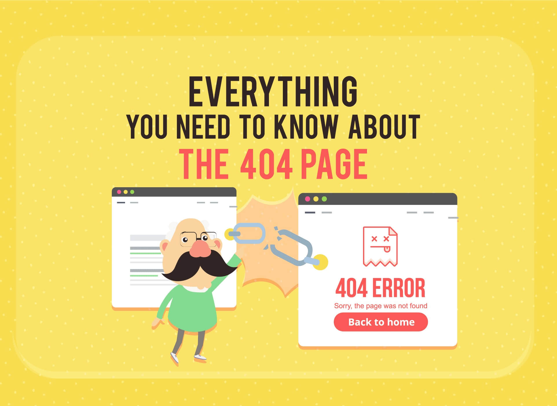 Header image for the infographic about the 404 error page