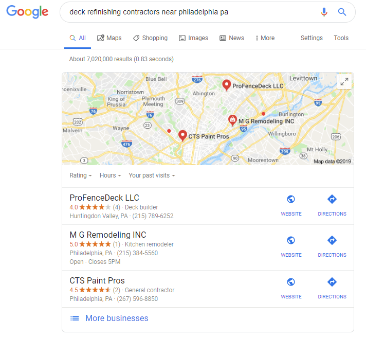 You can look for places near you in google maps