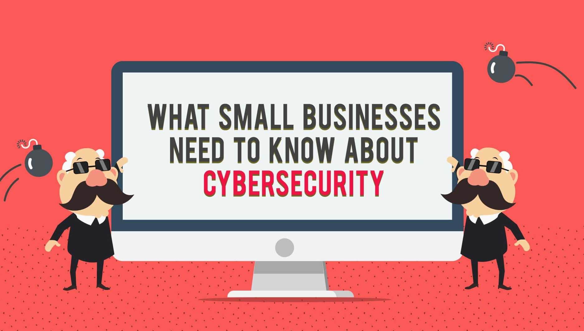 Header image for infographic about cybersecurity for small businesses