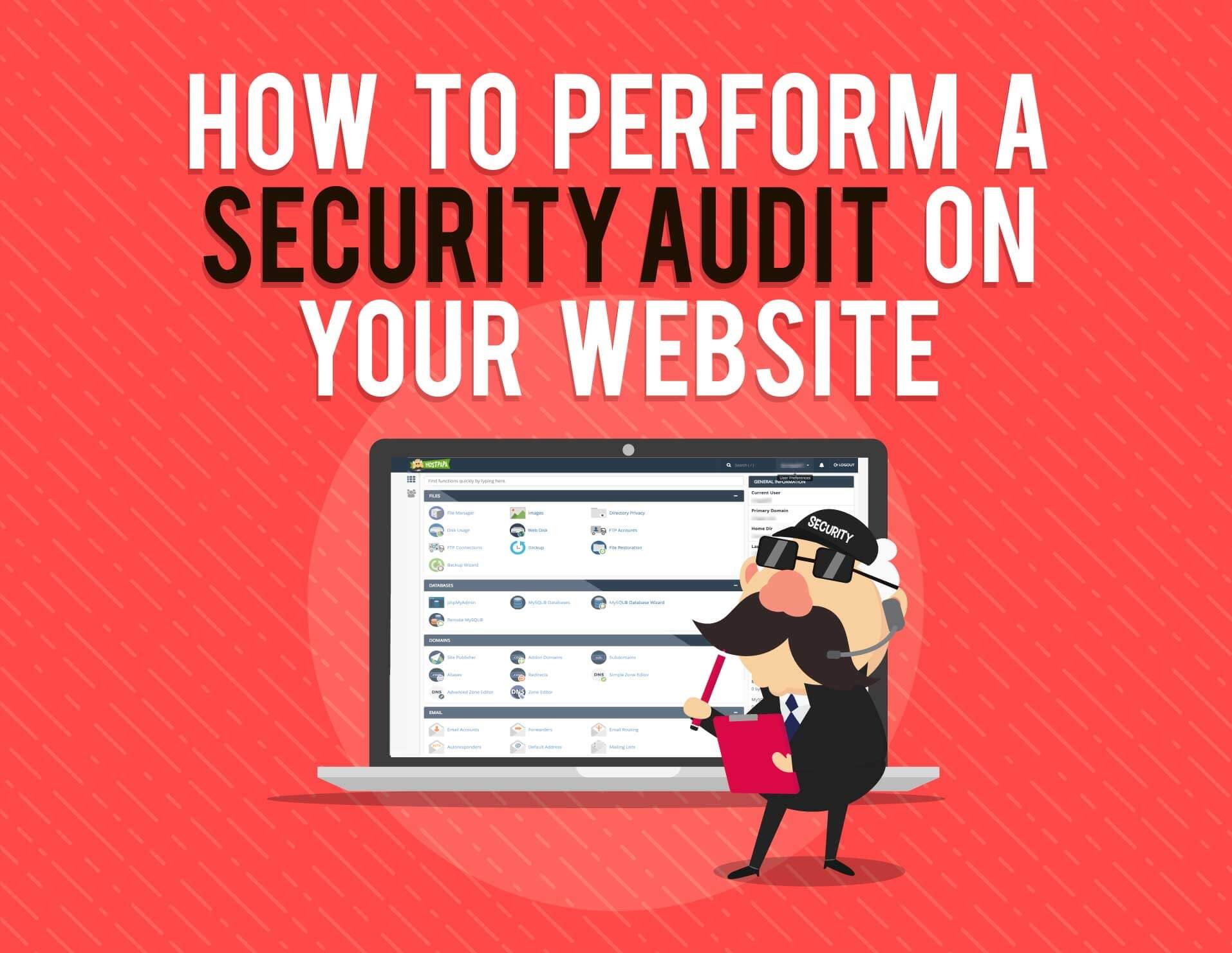 Header for the infographic about performing website security audit