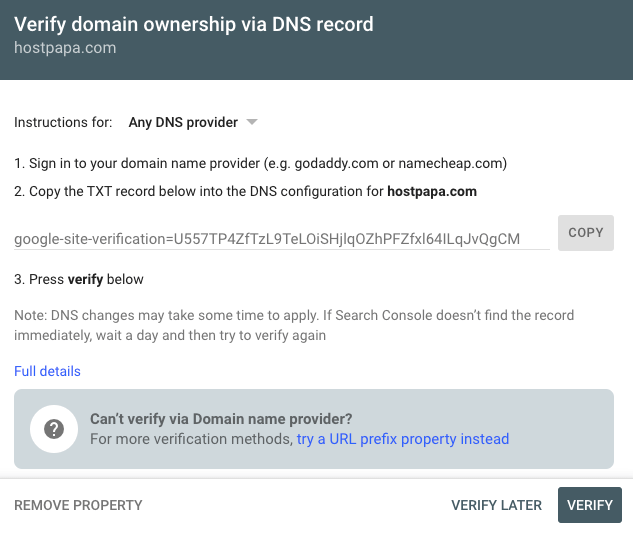 You need to verify your domain ownership in google search console