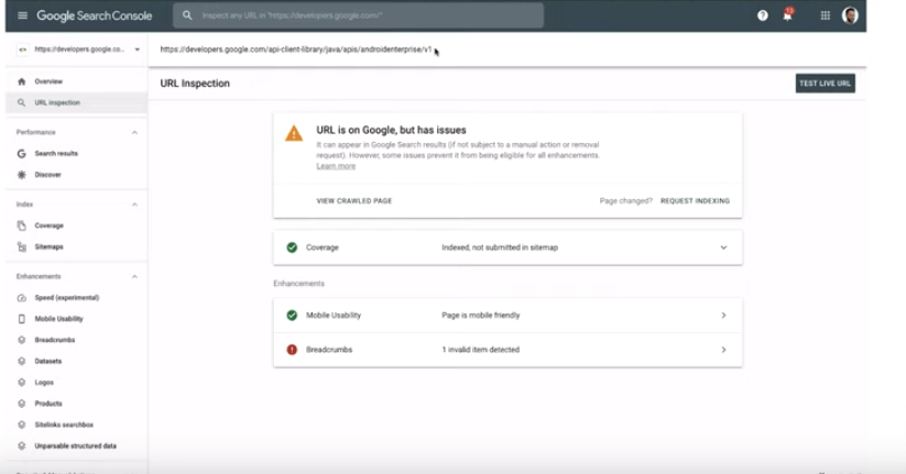 In google search console you can use the URL inspection feature