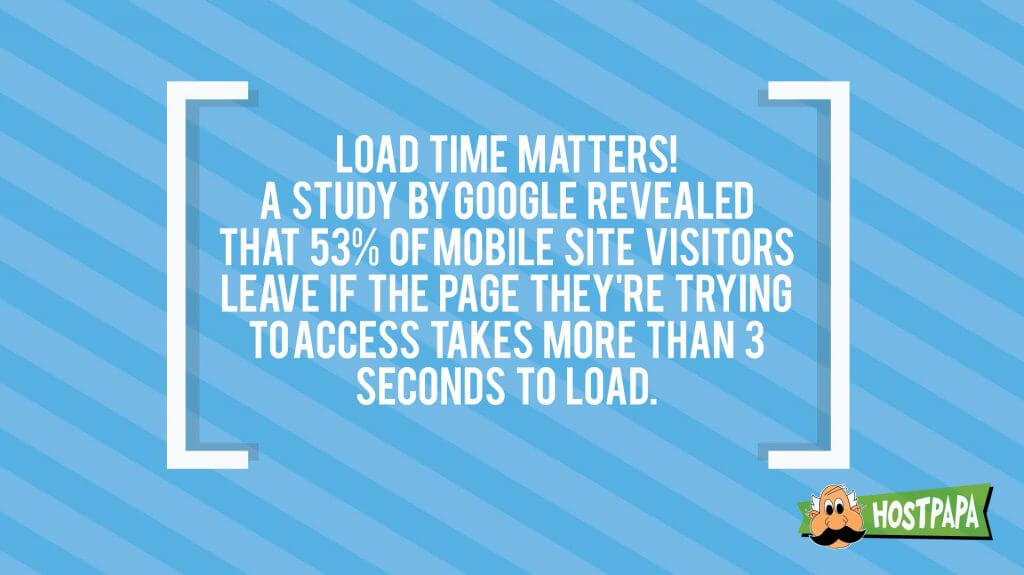 Load time matters! Make sure your web hosting offers a good loading speed