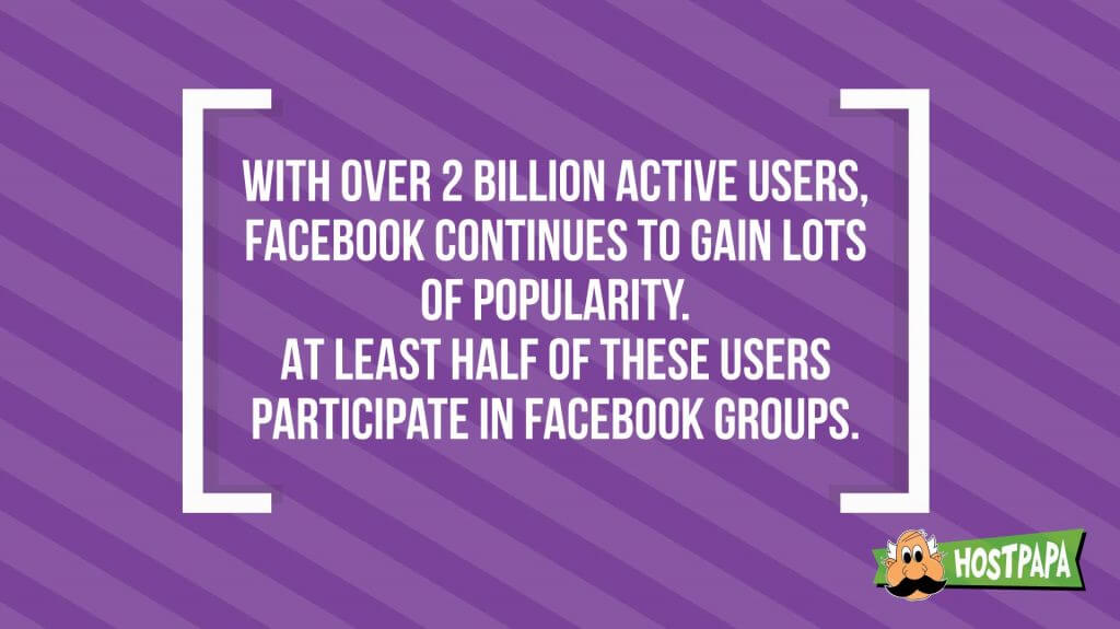 Facebook keeps getting popularity, and half of the users are part of a group