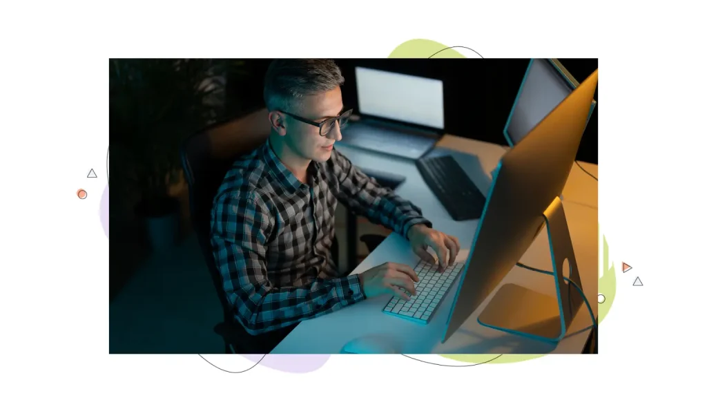 Man working on a computer