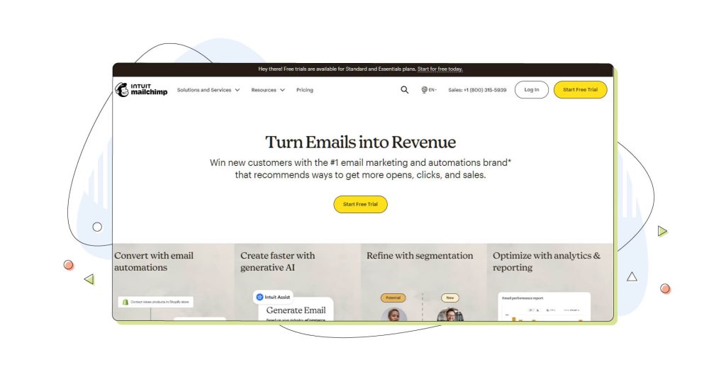 Mailchimp email marketing platform website