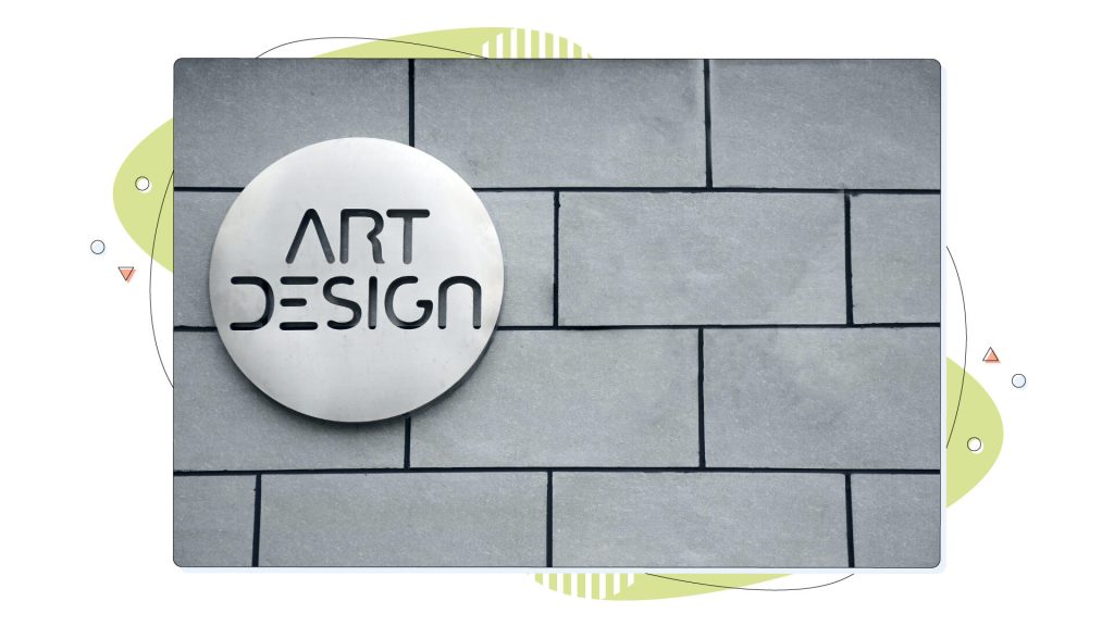 Art design circular signage logo on a wall