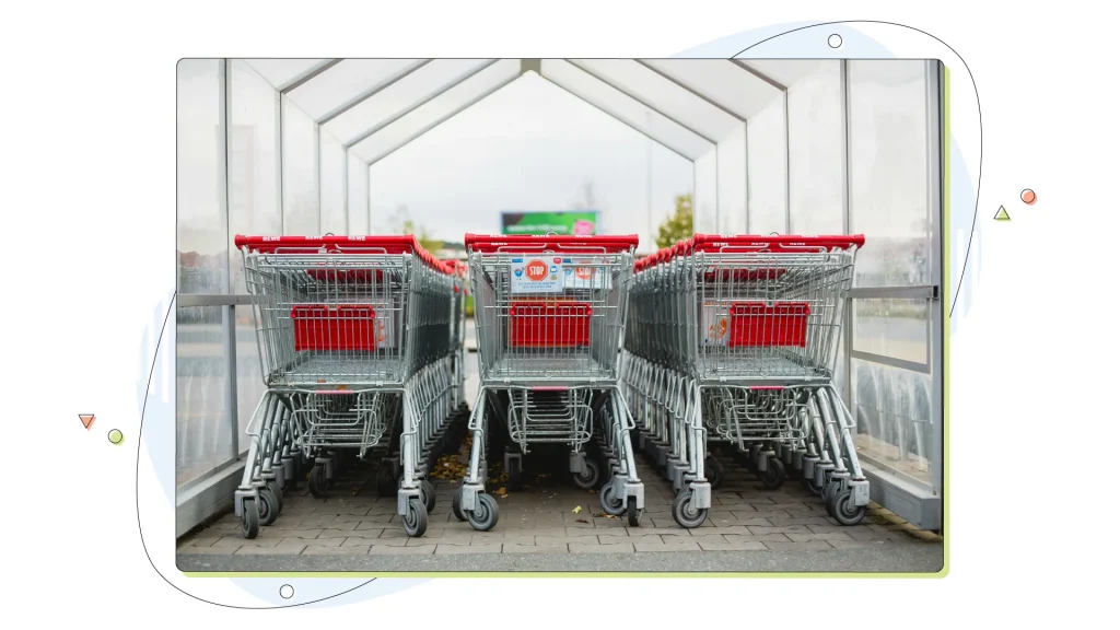 Shopping carts lined up