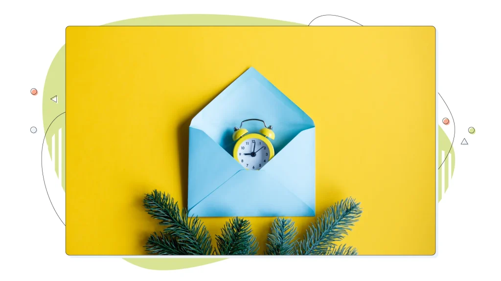 Mail reminder with a clock inside a mail envelope
