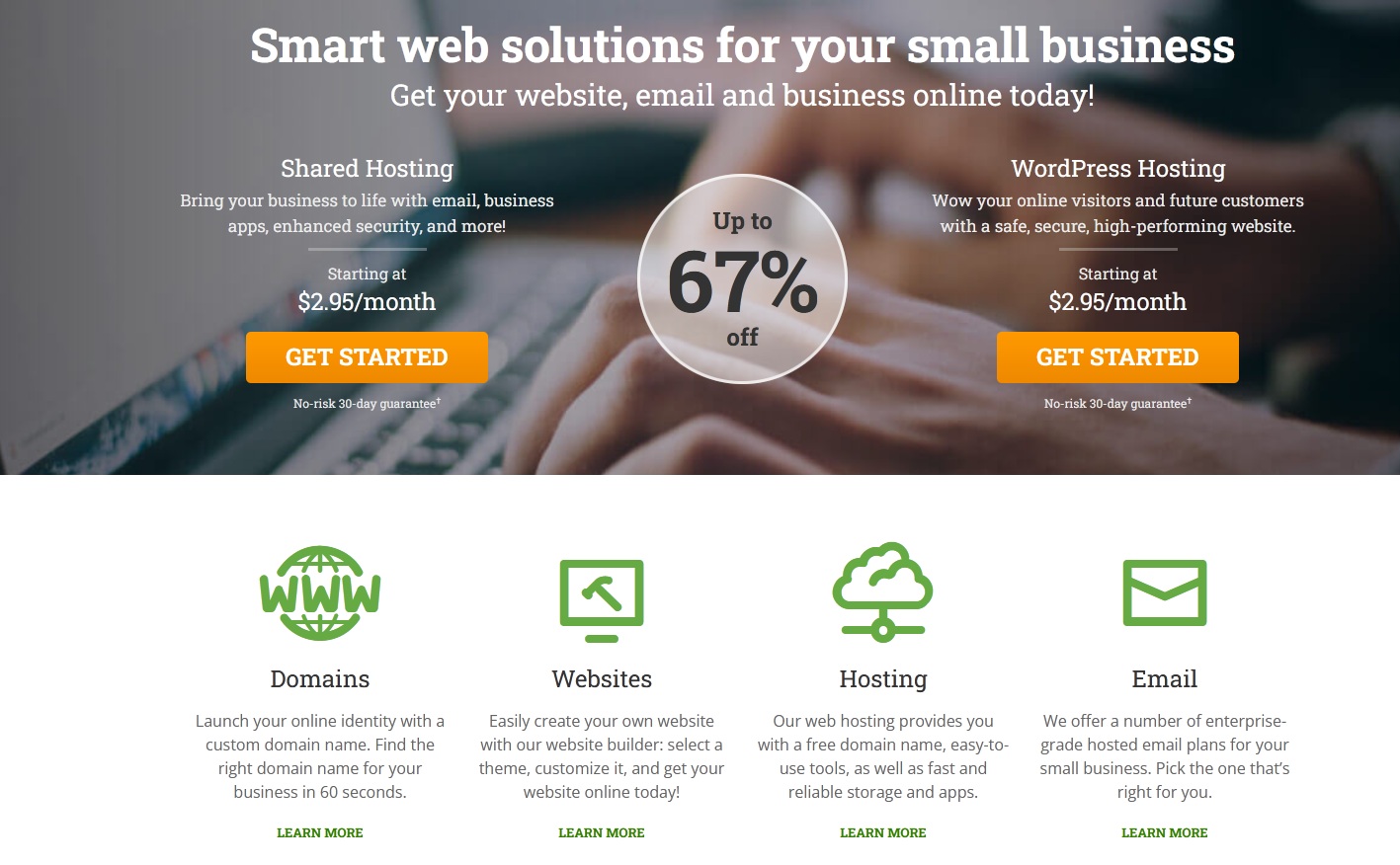 A screenshot of SaaSland’s landing page indicating services they offer.