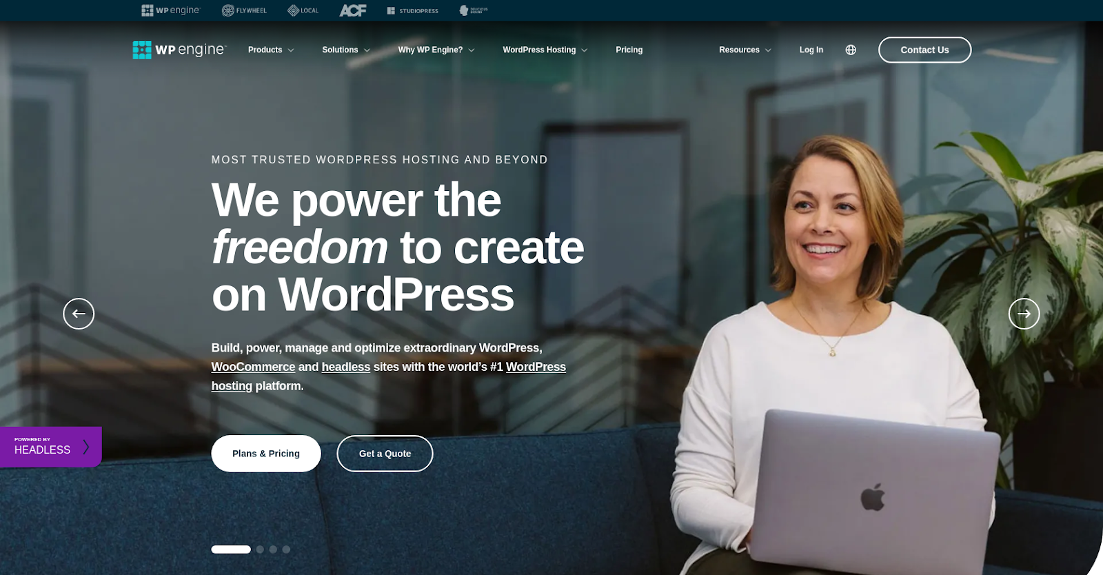 WP Engine homepage