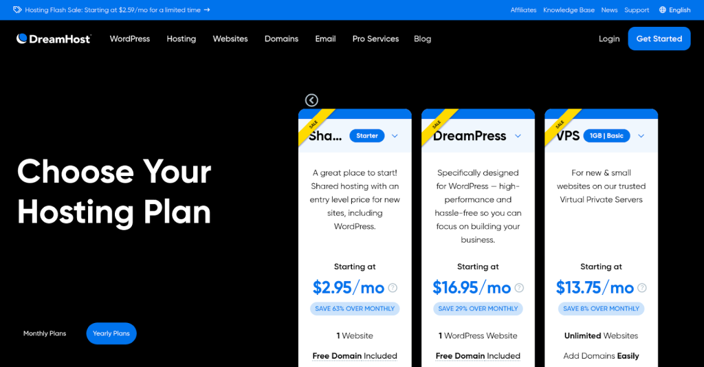 Dreamhost pricing