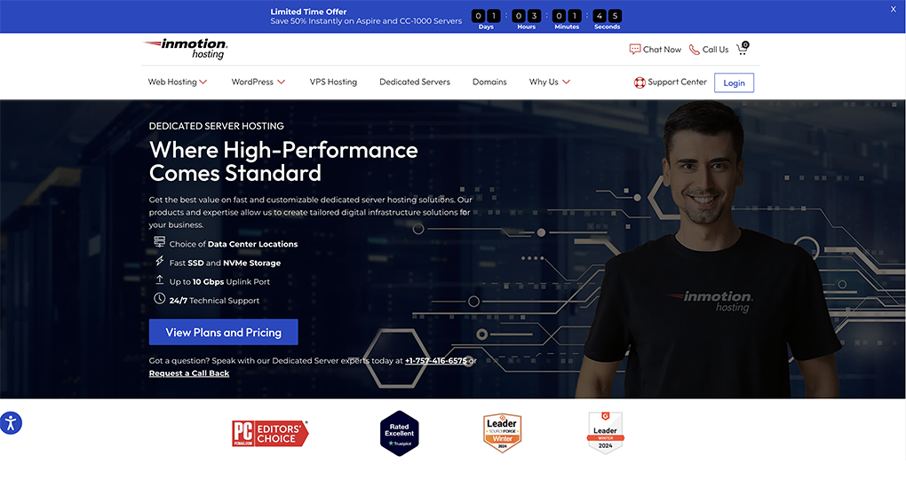 InMotion Hosting homepage