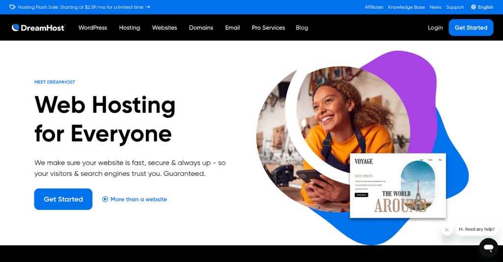 DreamHost homepage