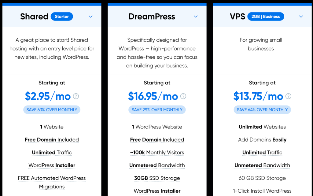 DreamHost Pricing
