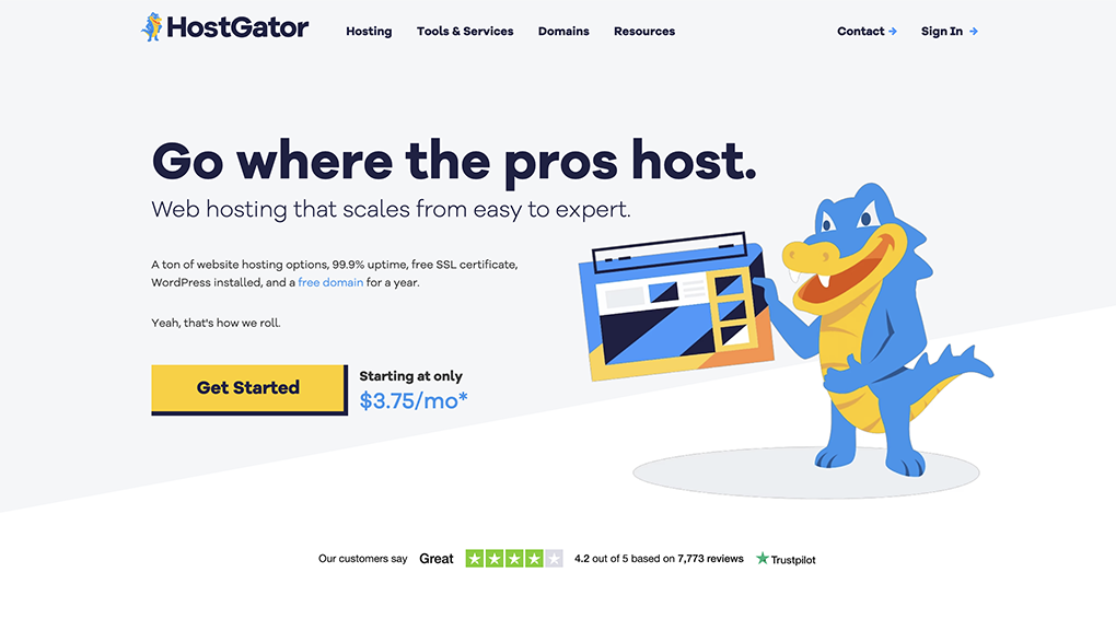 HostGator homepage