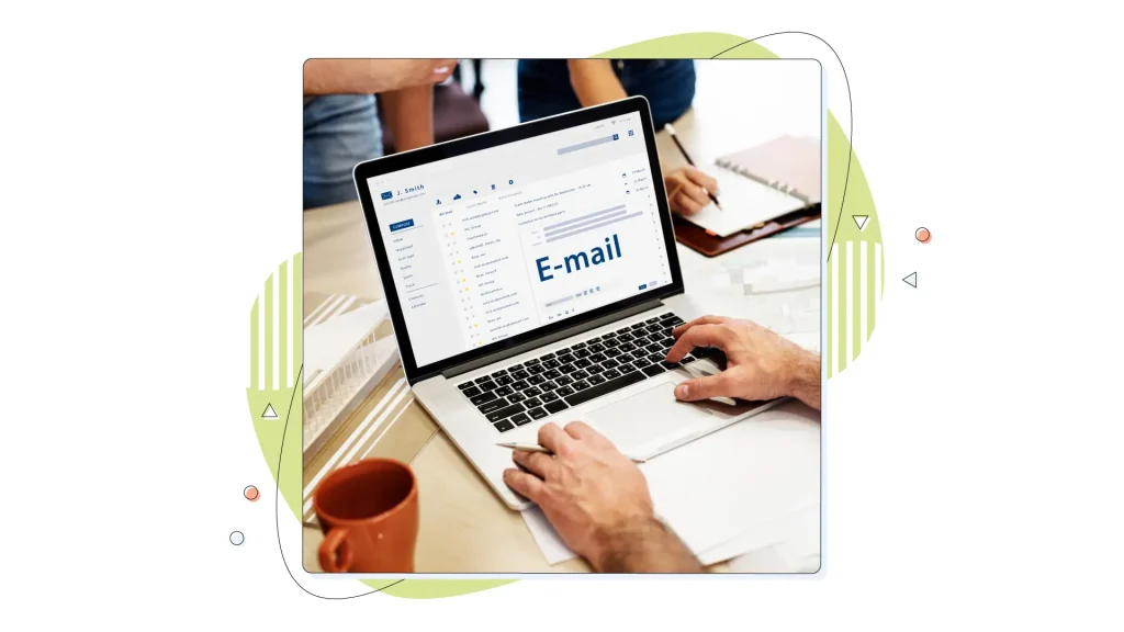 Email client on a laptop computer.