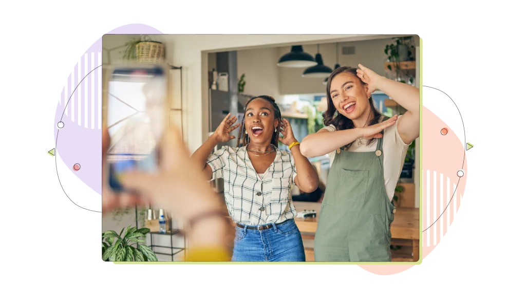 Dance, live streaming and social media with friends.