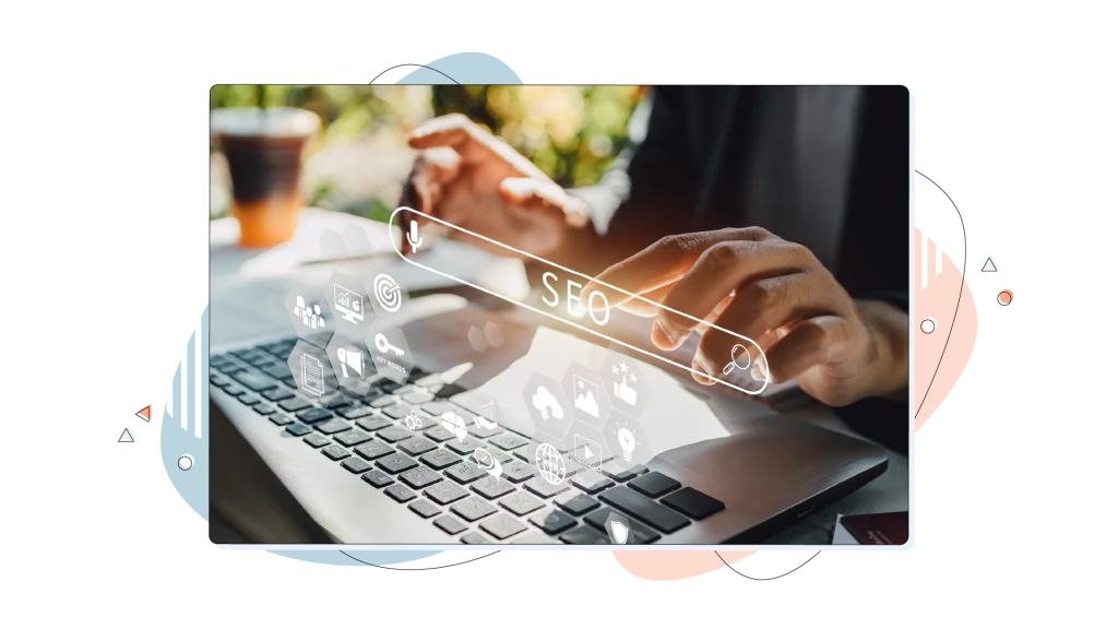 SEO written over a laptop keyboard.