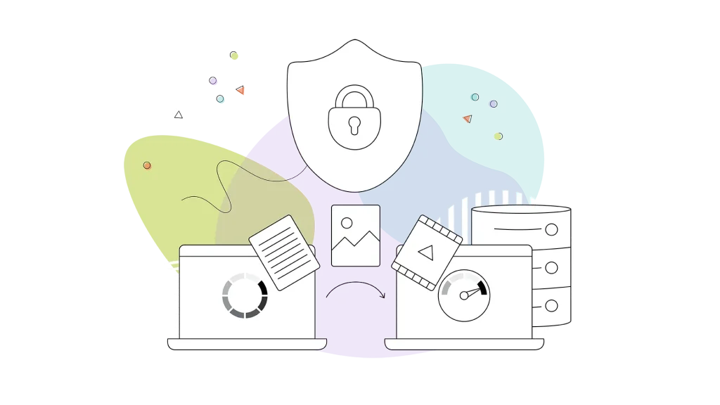Graphics signifying how to secure your domain name against unauthorized transfers.