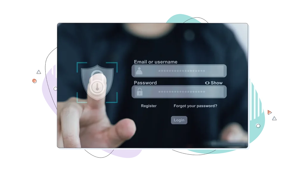A person logging into their domain name registrar with a secure password.