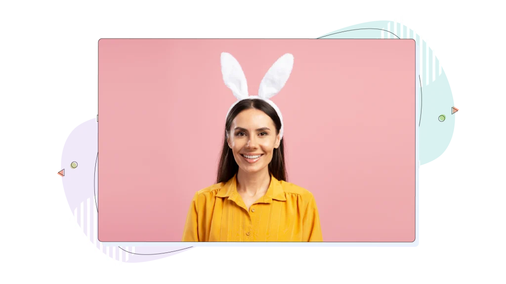 Easter bunny ears on a woman.