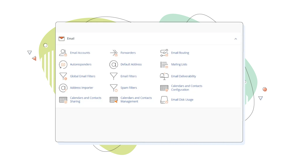 cPanel email settings from its dashboard