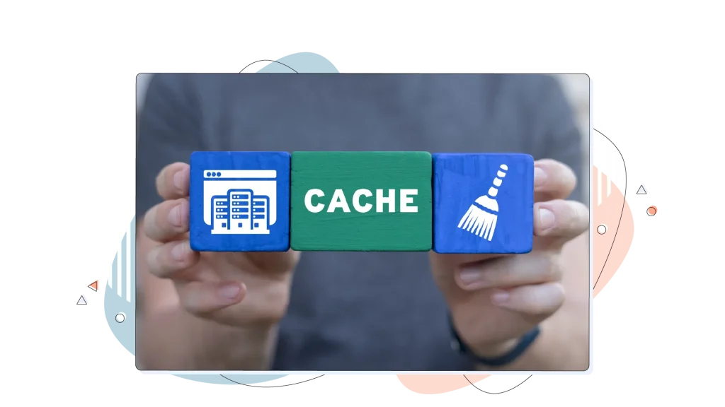 Cache written on wooden, coloured blocks