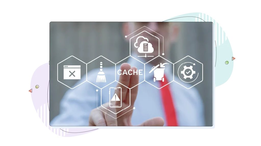 Cache displayed on a transparent overlay screen, with a hand pointing at it.
