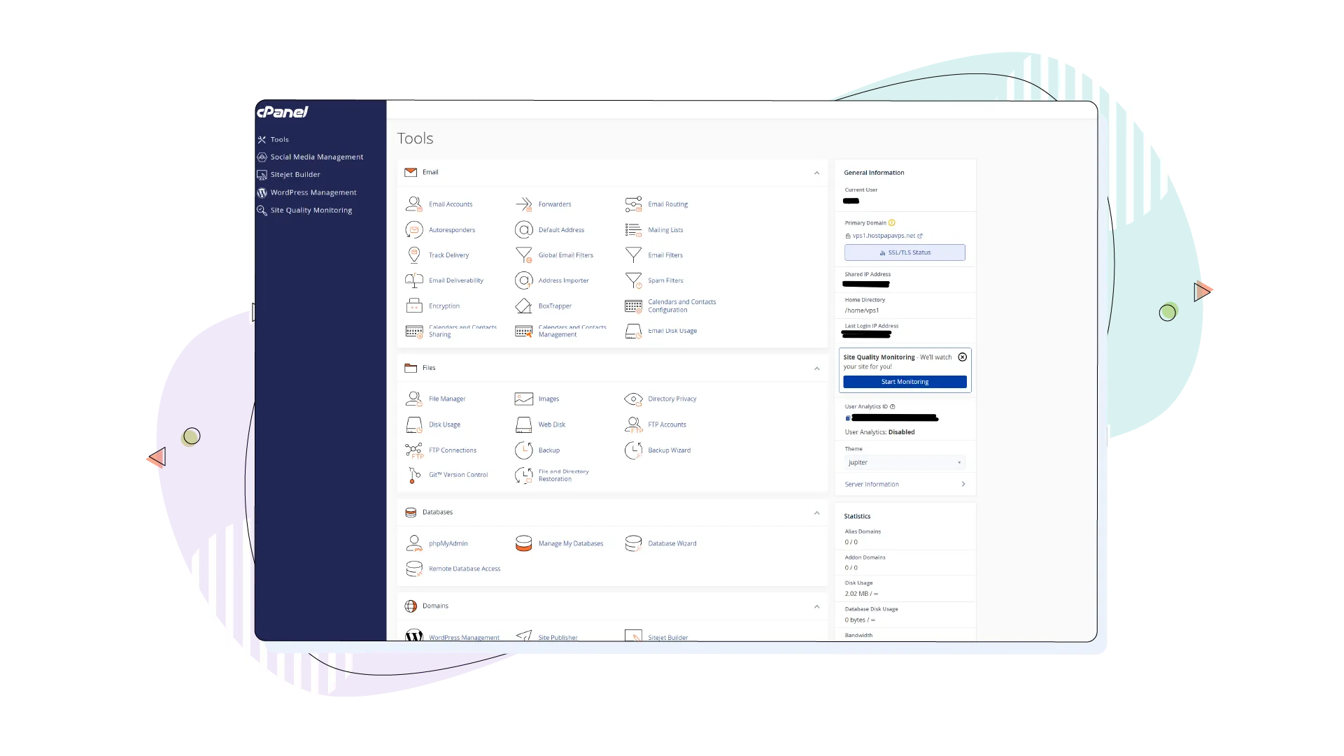 cPanel interface running on HostPapa's servers.