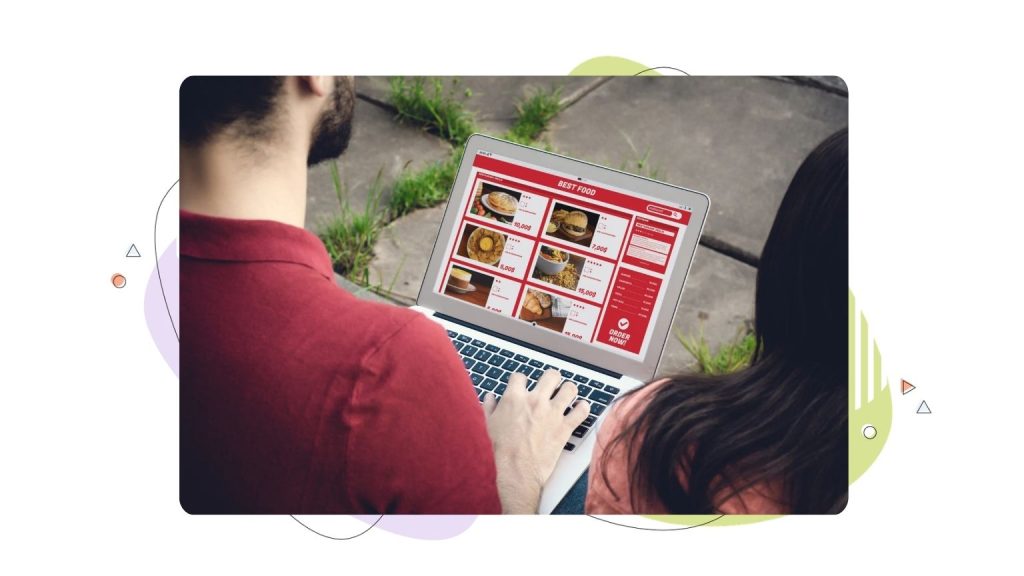 A man looking for duplicate content while browsing through their food delivery website.