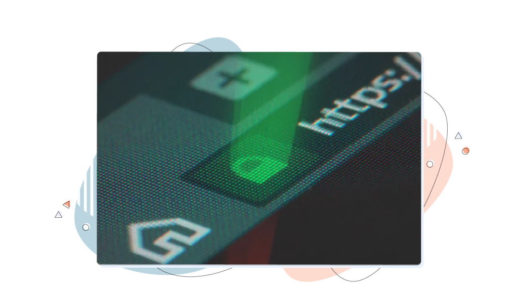 Secure padlock on website, visualization.