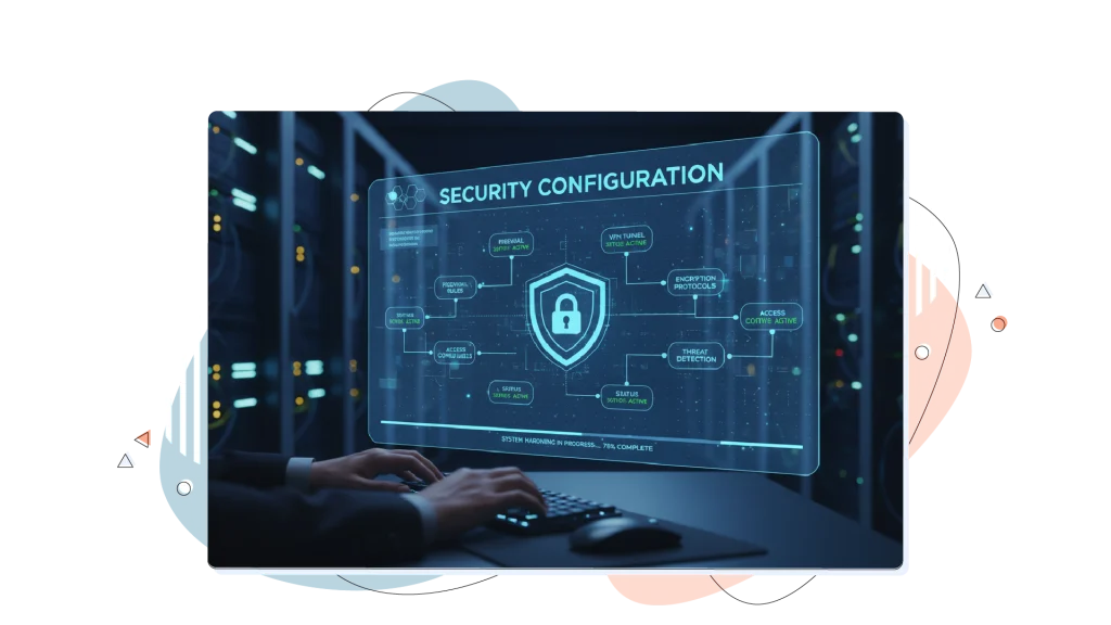 Security configuration written on a hologram.