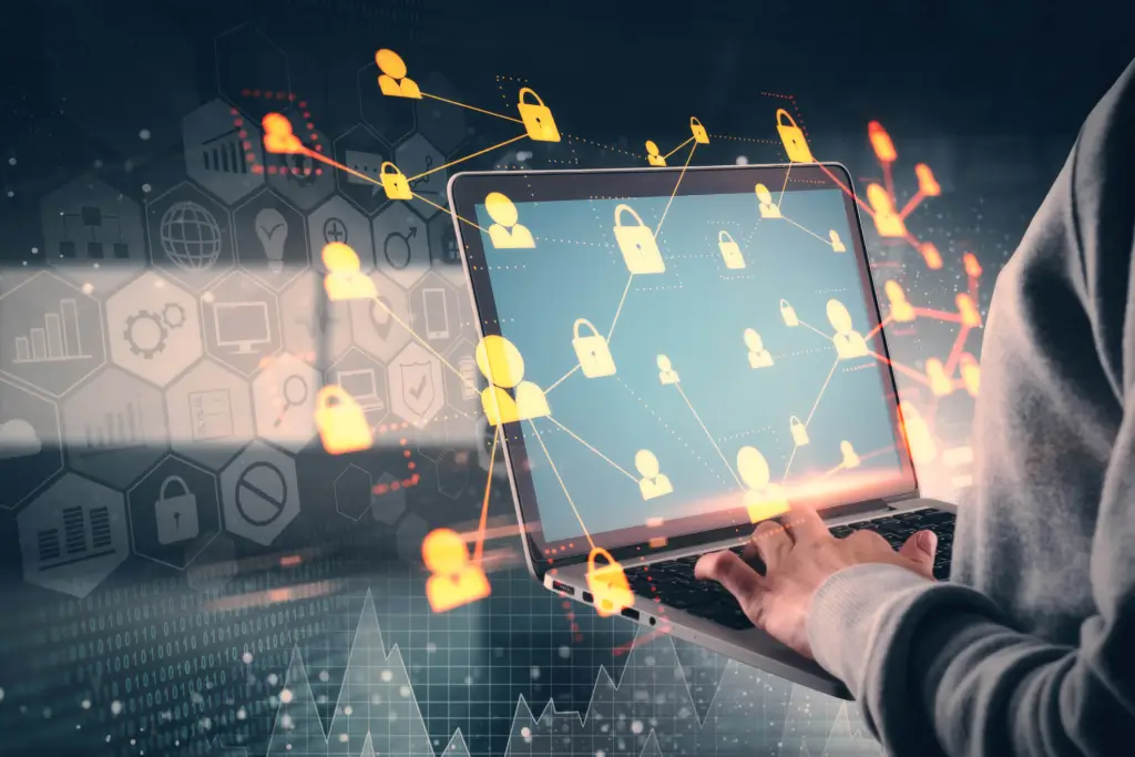 Hacker blocked from accessing a secure website’s personal data, with the site owner protecting user information by enforcing strong website security and using an SSL certificate for encrypted connections.